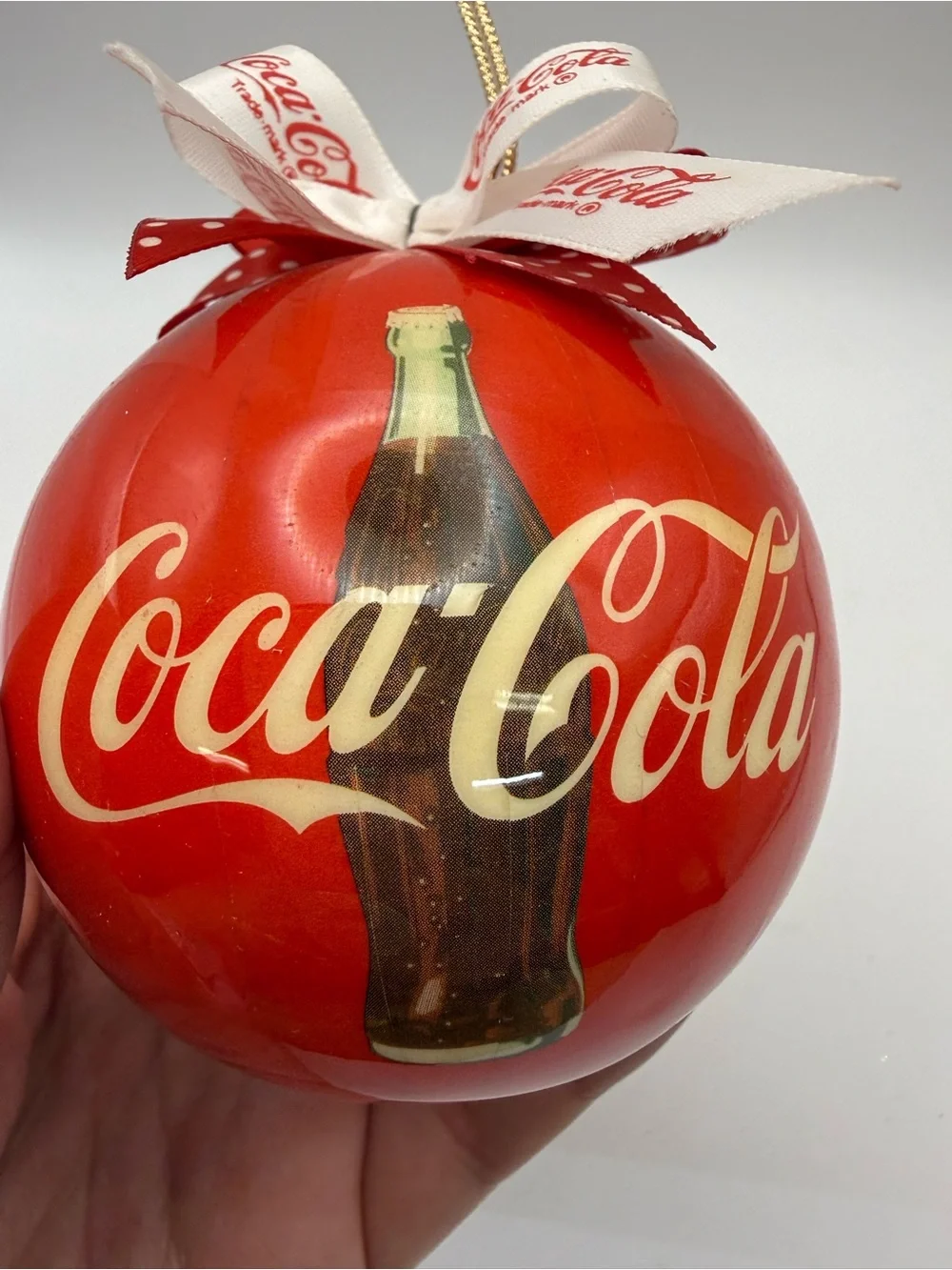 Coca Cola Red Holiday Ornament with Branded Bow